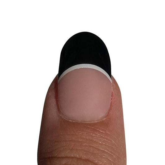 Black French (White line) - UVNAILZ