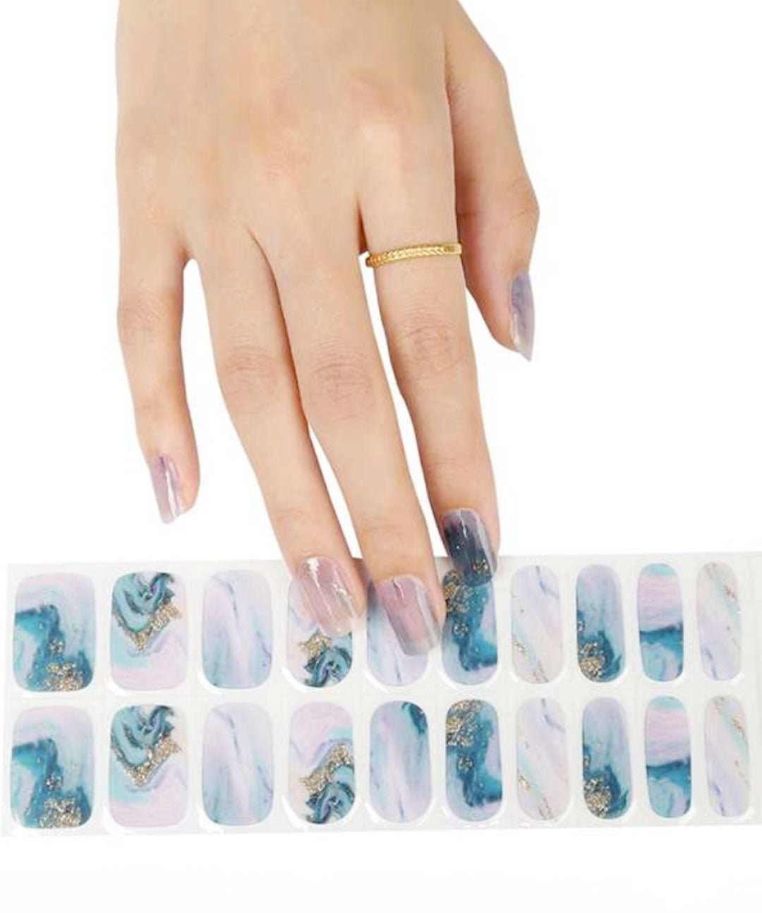 Marble Light Blue Purple - UVNAILZ