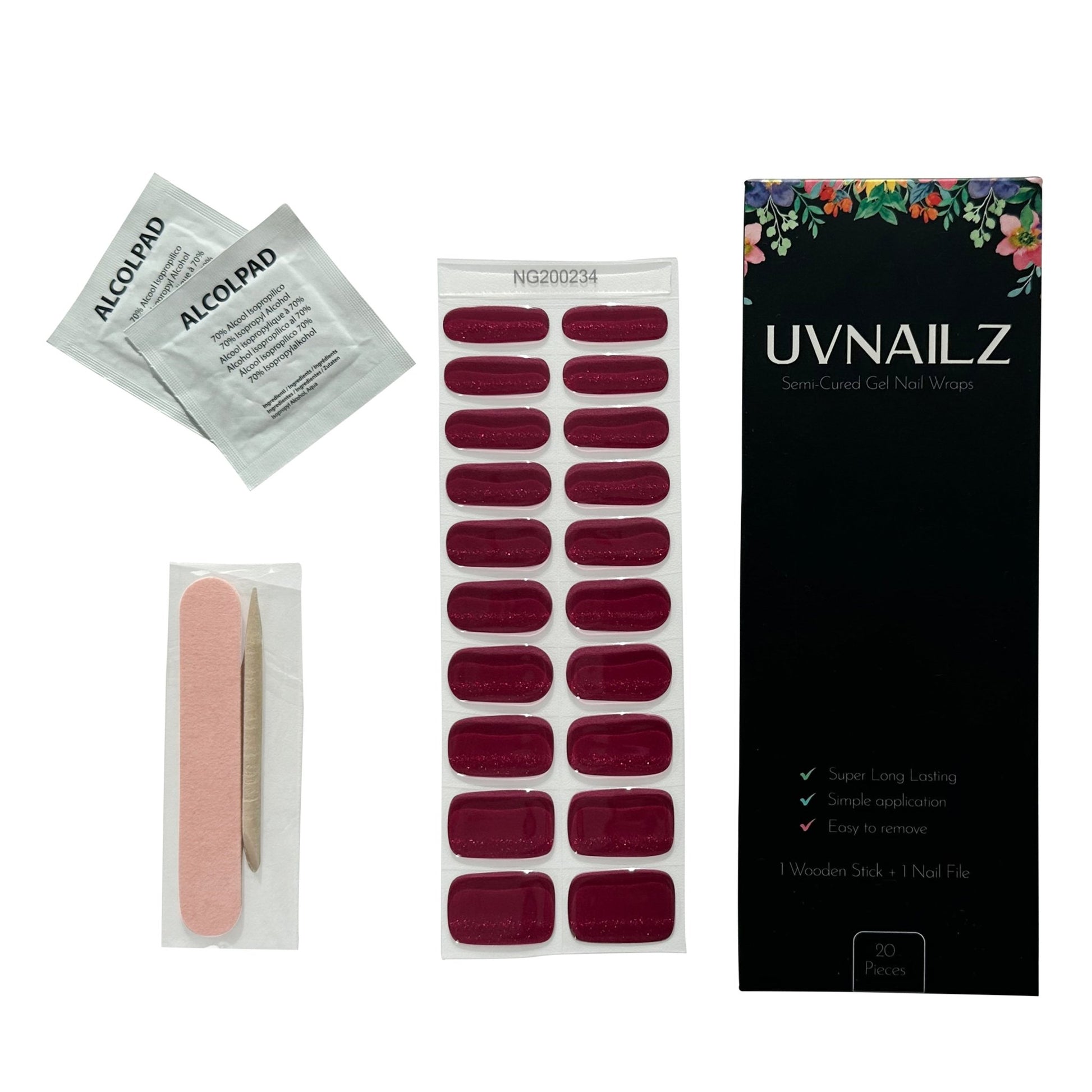 Vibrant Burgundy Gem - UVNAILZ